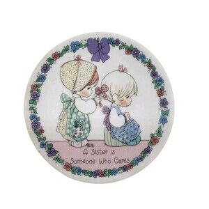 Precious Moments "A Sister is Someone Who Cares" Mini Decor Plate 1992 Cottage